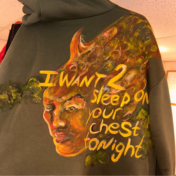 Customized one size, oversized hoodie “Daydreaming in the middle of the ocean” - Picture 5 of 7